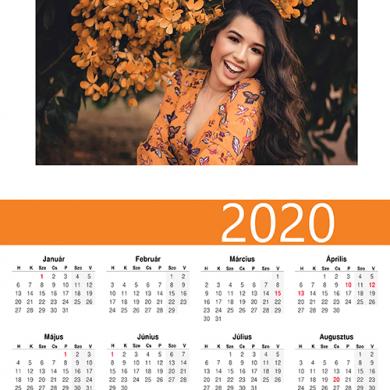 20x30 naptár, narancs, retro, FEKVŐ képpel